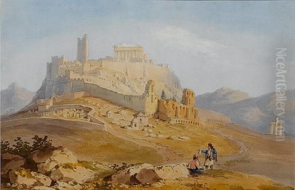 The Acropolis As Viewed From The Pnyx, Athens Oil Painting by William Page