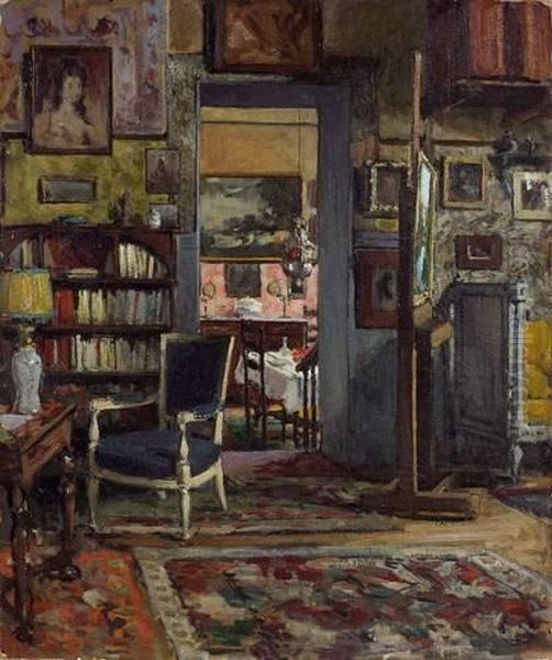 L'interieur Du Peintre Oil Painting by Jules Eugene Pages