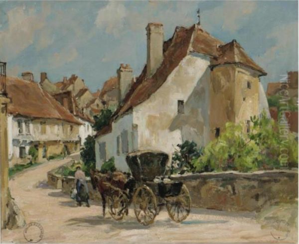 The Road Into The Village Oil Painting by Jules Eugene Pages