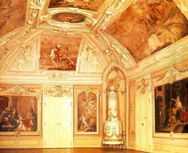 Wall paintings on the side walls 1769 Oil Painting by Istvan Dorffmaister