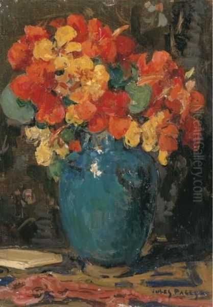 Bouquet Of Capucines Oil Painting by Jules Eugene Pages