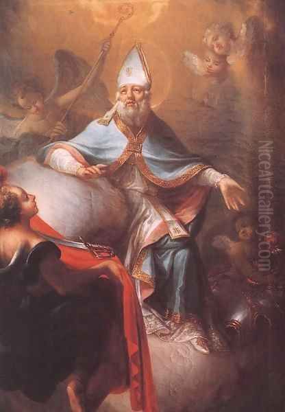 St Martin in Glory Oil Painting by Istvan Dorffmaister