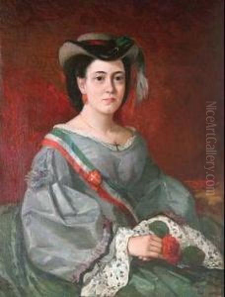 Figura Di Donna Del Risorgimento Oil Painting by Eleuterio Pagliano