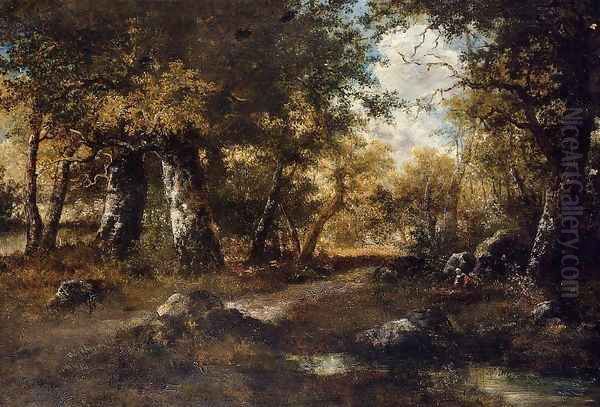 In the Forest Oil Painting by Narcisse-Virgile Diaz de la Pena