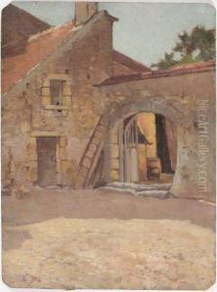 La Cour De Ferme Oil Painting by Edouard Pail