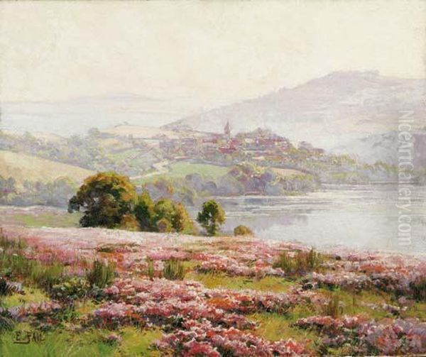 A Flowering Landscape Oil Painting by Edouard Pail