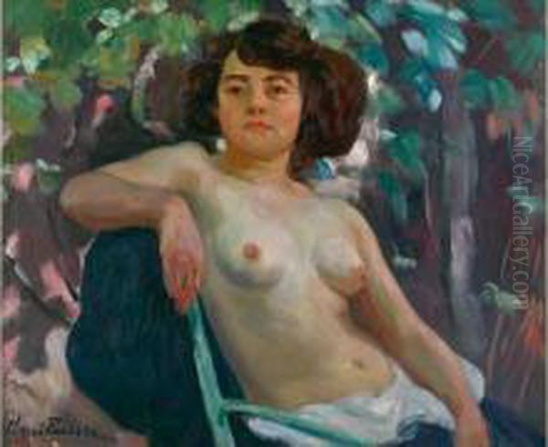 Femme Nue Assise Oil Painting by Henri Pailler