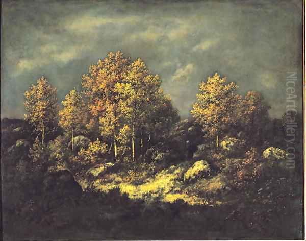 The Jean de Paris Heights in the Forest of Fontainebleau 1867 Oil Painting by Narcisse-Virgile Diaz de la Pena