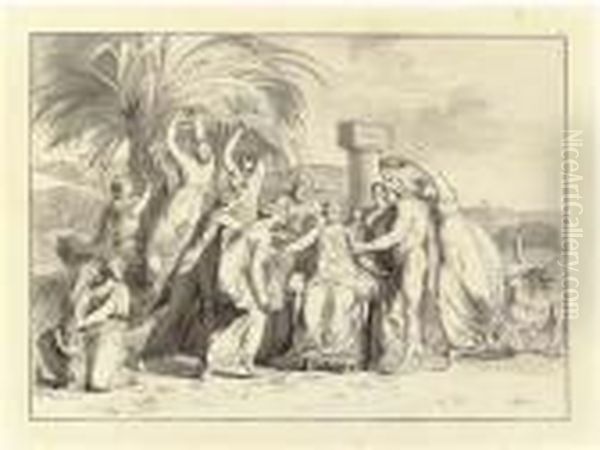 Hercules Presenting Dejaneira With The Horn Of Achelous Oil Painting by Pelagio Palagi