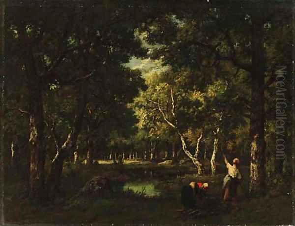 Figures in the wood Oil Painting by Narcisse-Virgile Diaz de la Pena