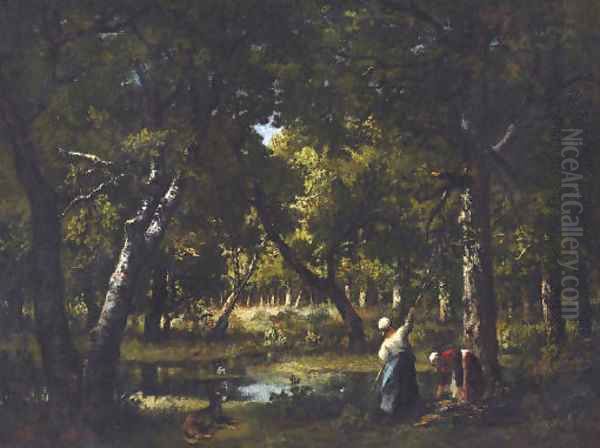 Interieur de foret Oil Painting by Narcisse-Virgile Diaz de la Pena