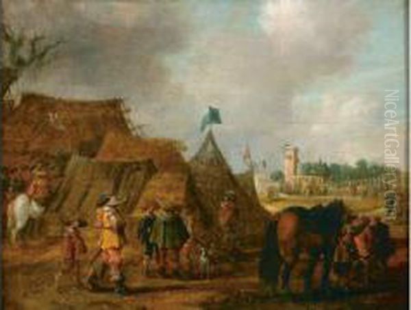 Scene De Campement Oil Painting by Palamedes Palamedesz. (Stevaerts, Stevens)