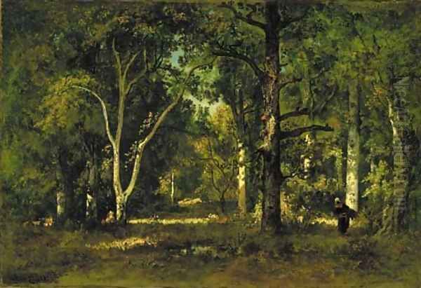 La fagotie re en sous-bois Oil Painting by Narcisse-Virgile Diaz de la Pena