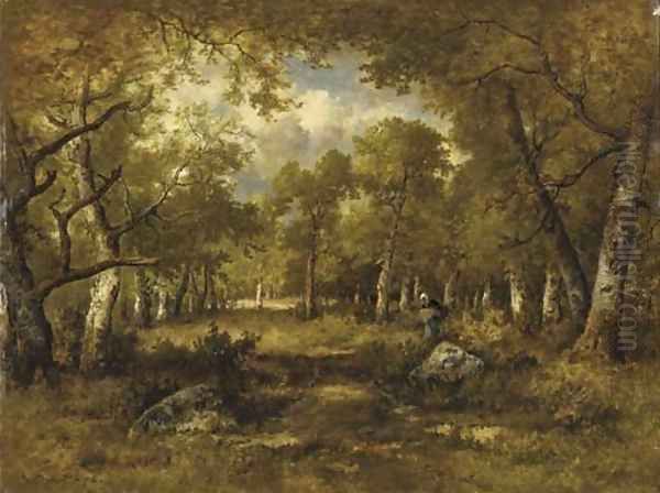 Foret de Fontainebleau Oil Painting by Narcisse-Virgile Diaz de la Pena