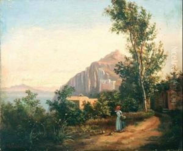 Paesaggio Di Capri Oil Painting by Nicola Palizzi