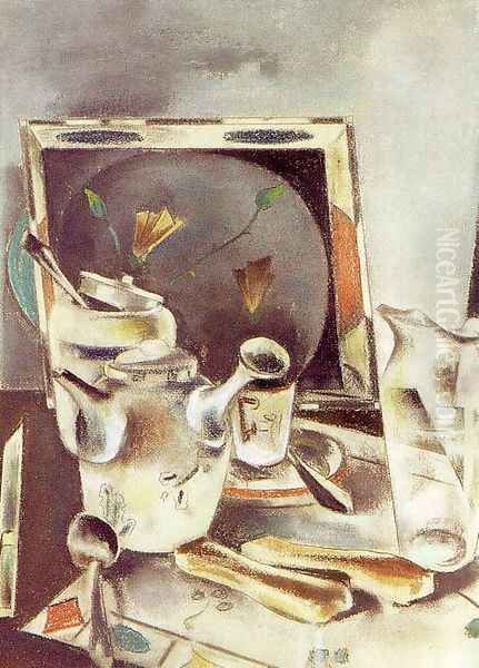 Still life: Tea Table 1927 Oil Painting by Preston Dickinson