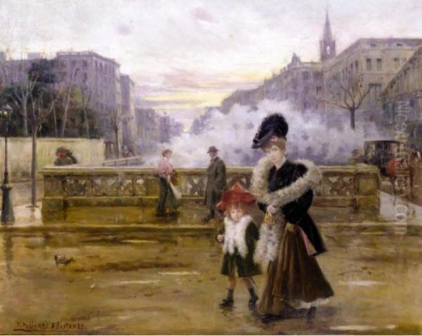 The Promenade Oil Painting by Joaquin Pallares Allustante