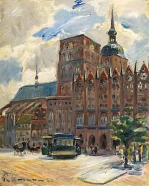 Stralsund Oil Painting by Kurt Pallmann