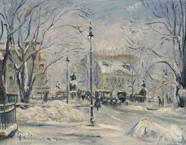 Winter In Berlin Oil Painting by Kurt Pallmann