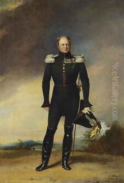 Portrait of Tsar Alexander I in the Uniform of the Preobrazhensky Guards Oil Painting by George Dawe