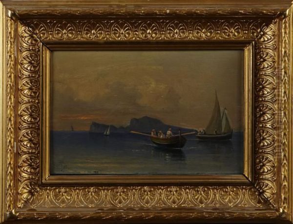 Vue Af
On Capri I Golfen Af Neapel Oil Painting by Gustaf-Wilhelm Palm