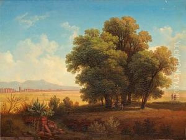 Vue Af Romerska Campagnan Oil Painting by Gustaf-Wilhelm Palm