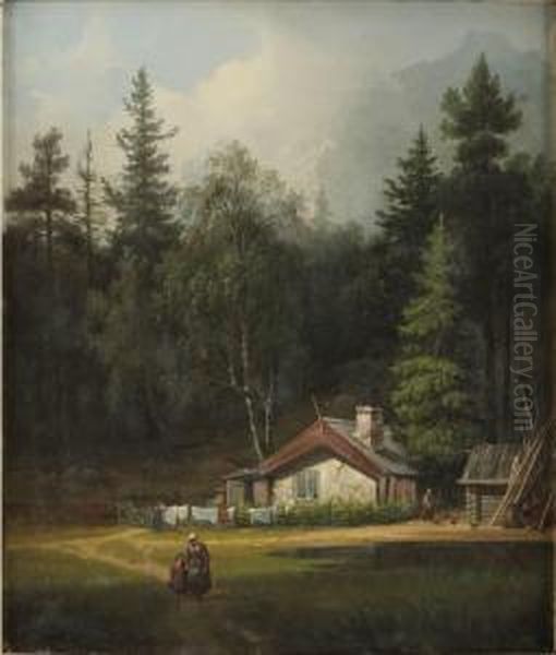 Kulan, Drottningholm Oil Painting by Gustaf-Wilhelm Palm