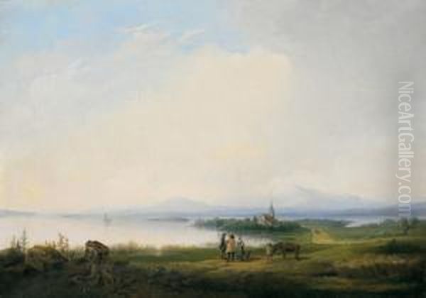 Paesaggio Costiero In Svezia Oil Painting by Gustaf-Wilhelm Palm