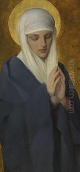 Madonna. Oil Painting by Vicente Palmaroli Y Gonzalez