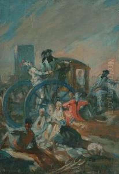 Figures And Carriage by Alfred Palmer