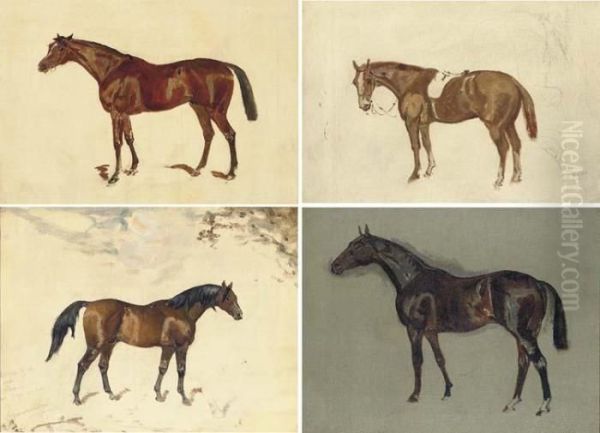 Sketch Of Minoru, A Bay Horse Oil Painting by James Lynwood Palmer