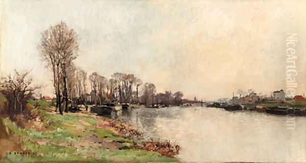 Bord de la riviere Oil Painting by Pierre-Emmanuel Damoye