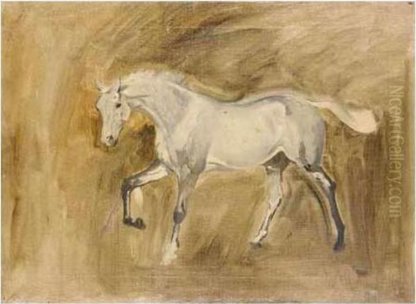 Sketch Of A Grey Horse Oil Painting by James Lynwood Palmer