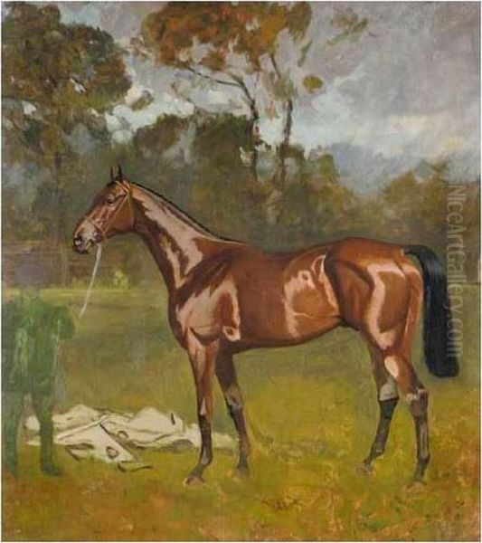 A Bay Horse Oil Painting by James Lynwood Palmer