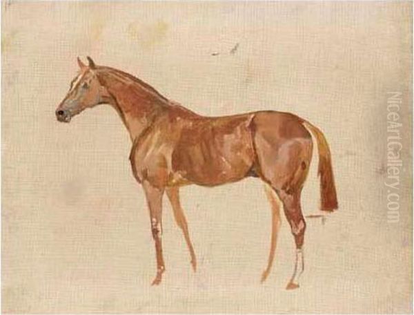 Three Sketches Of Horses Oil Painting by James Lynwood Palmer