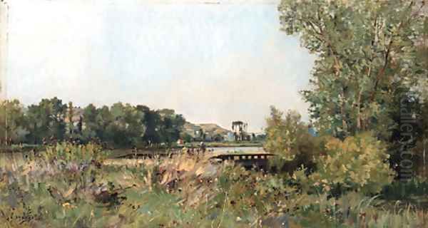 Environs d'Amiens Oil Painting by Pierre-Emmanuel Damoye