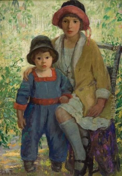 Just Kids Oil Painting by Pauline Lennards Palmer