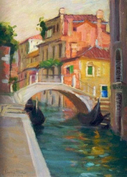 Canal In Venice Oil Painting by Pauline Lennards Palmer