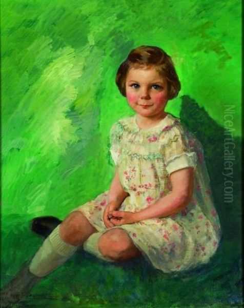 Child In White 
On A Label From Campanile Galleries Oil Painting by Pauline Lennards Palmer