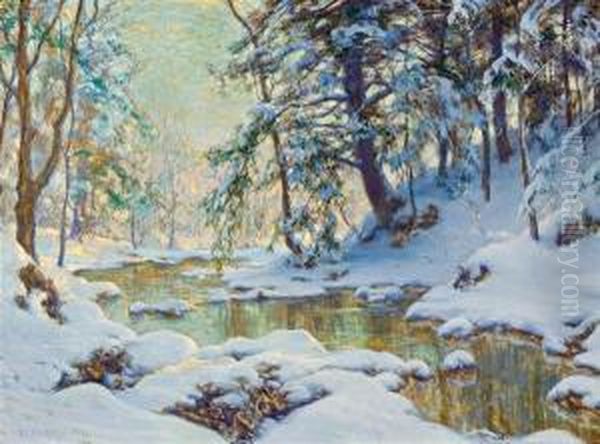 November Snow Oil Painting by Walter Launt Palmer