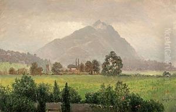 Landscape With Mountain Oil Painting by Walter Launt Palmer