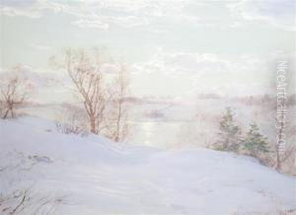 Reflection In The Snow Oil Painting by Walter Launt Palmer