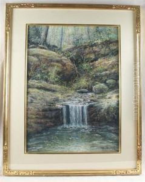 Forest Stream With Waterfall Oil Painting by Walter Launt Palmer