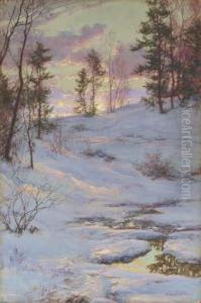 Winter Sunset Oil Painting by Walter Launt Palmer