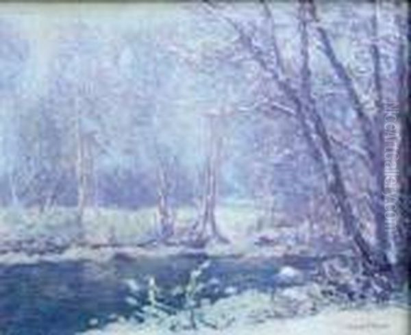 Riviere Sous La Neige Oil Painting by Charles Joh. Palmie