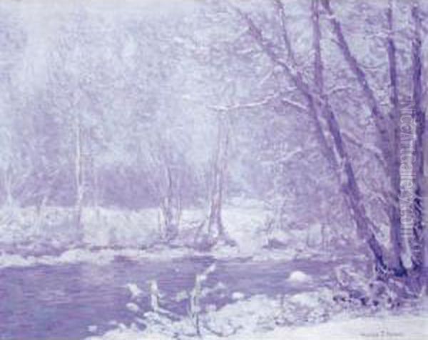 Paysage De Neige Oil Painting by Charles Joh. Palmie