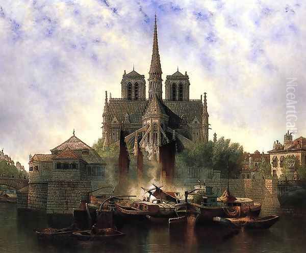 Notre Dame, Paris Oil Painting by Edwin Deakin