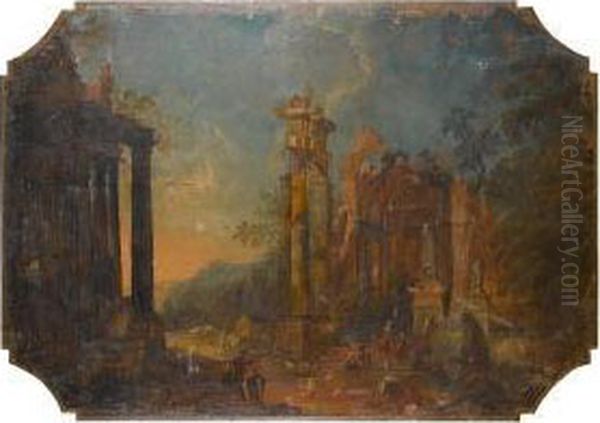 Capriccio Oil Painting by Pietro Paltronieri Il Mirandolese