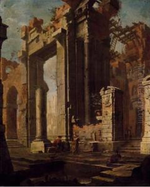 Capricci Architettonici Oil Painting by Pietro Paltronieri Il Mirandolese