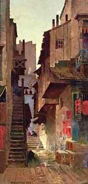 St Louis Alley Chinatown San Francisco Oil Painting by Edwin Deakin